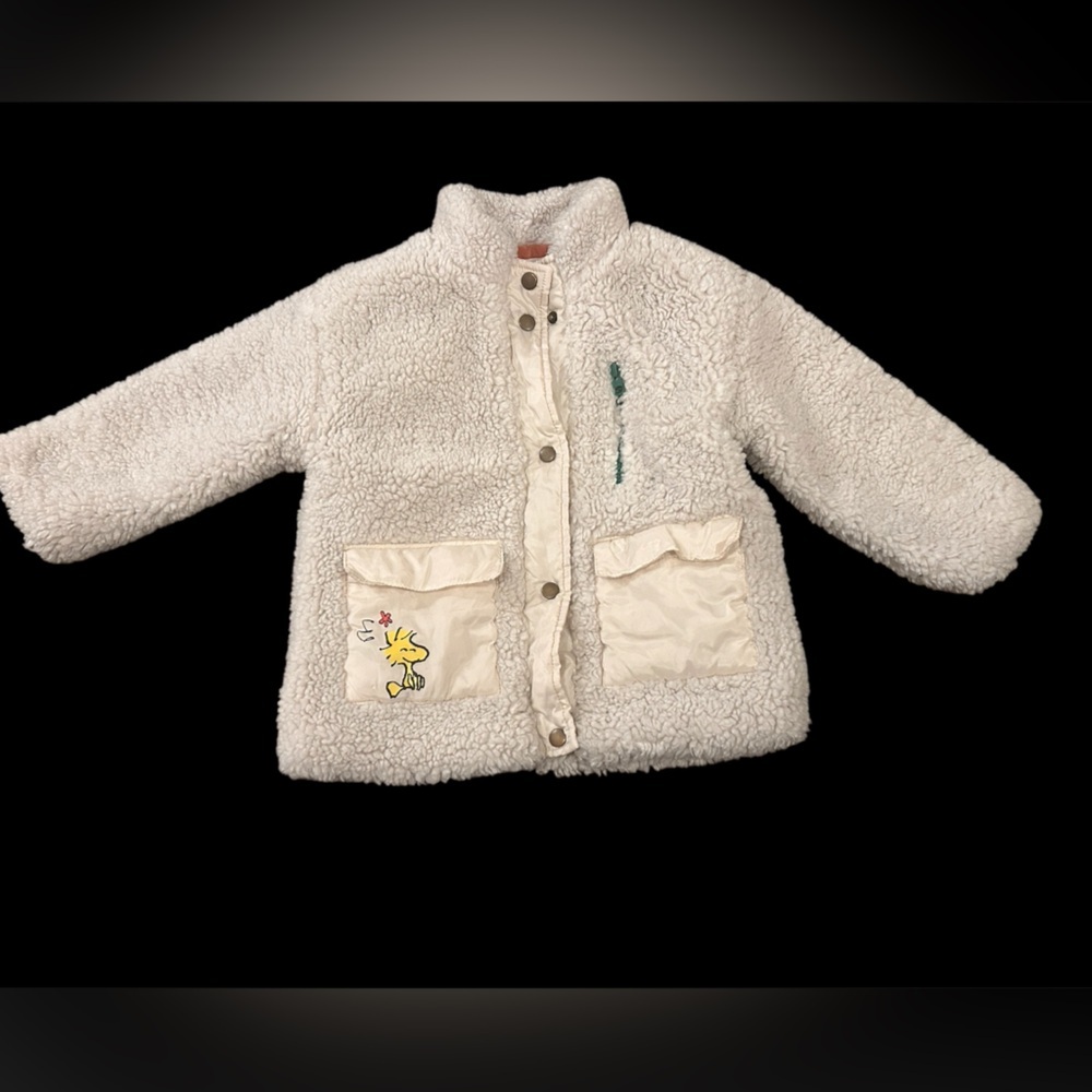 ZARA peanuts size 3-4 Sherpa jacket